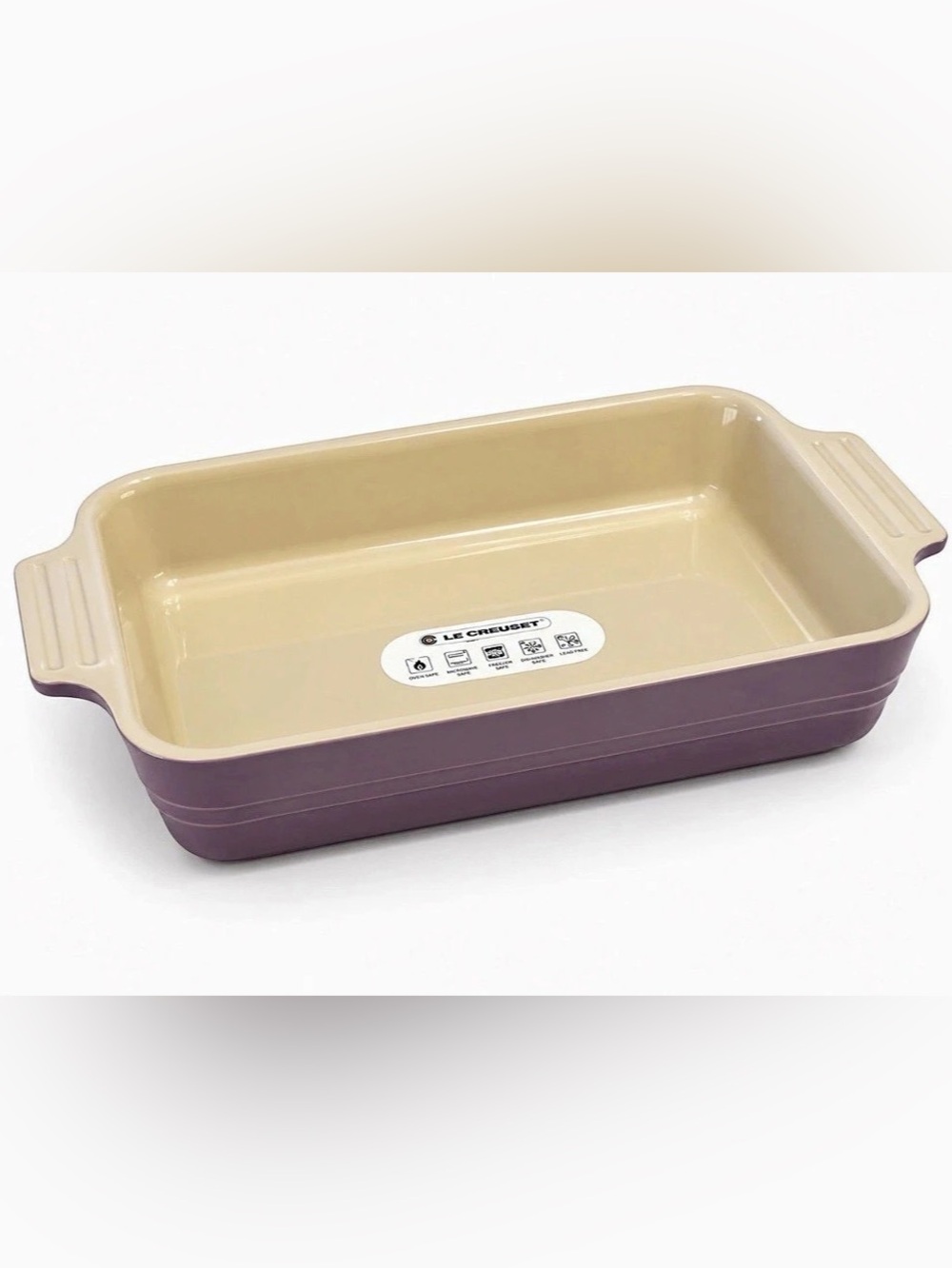 Le Creuset Stoneware Heritage Rectangular Dish Purple & Cream